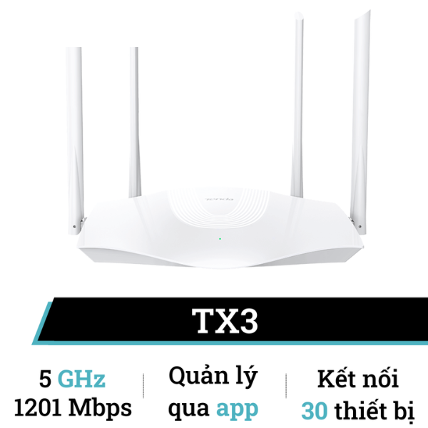 So sánh Router WiFi 6 Gigabit Tenda TX3 băng tần kép AX1800 và Router
