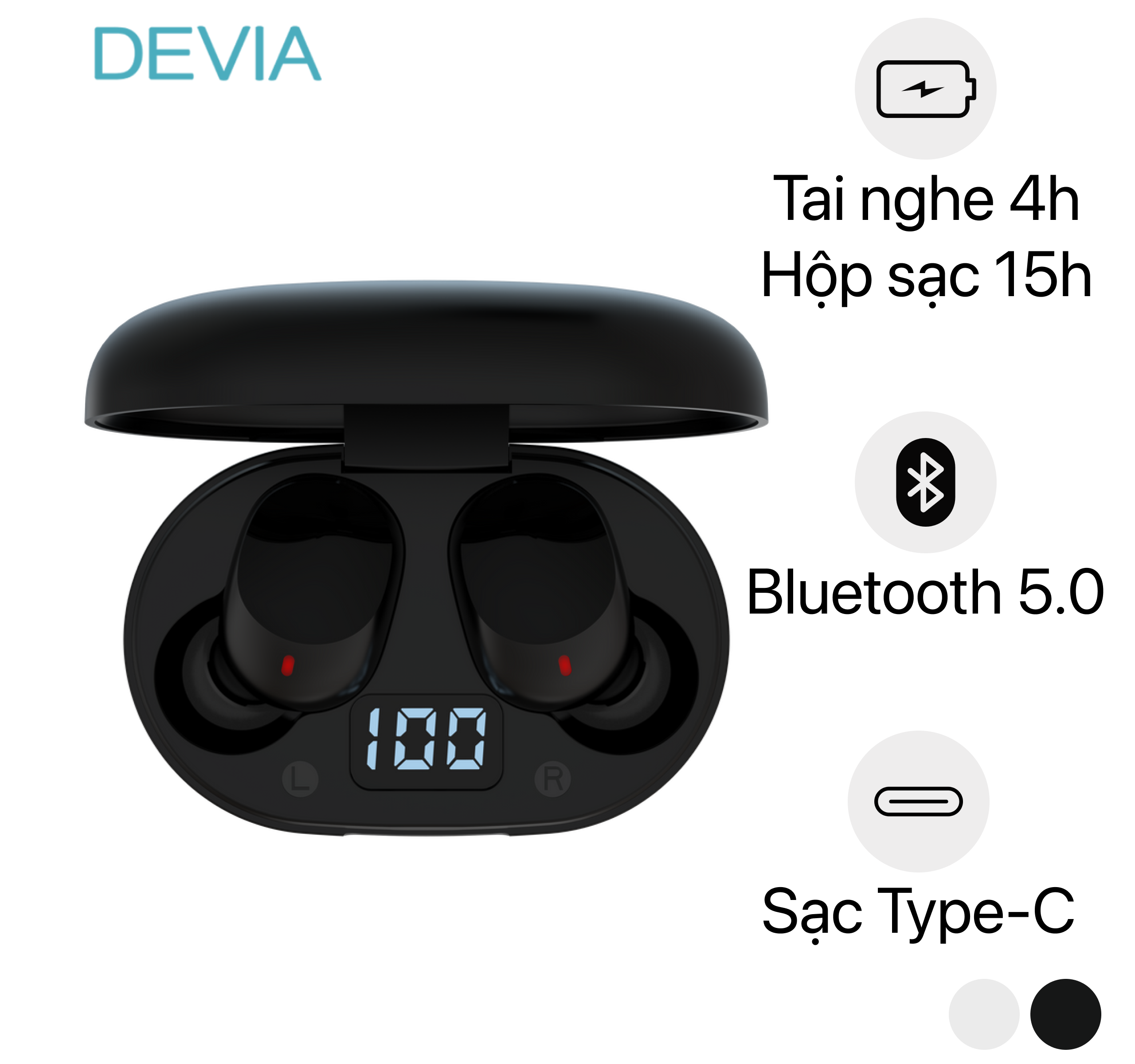 So s nh tai nghe bluetooth true wireless devia joy a6
