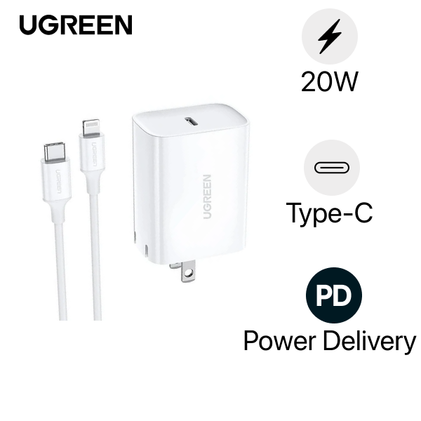 So sánh Củ sạc Ugreen PD 20W kèm Cáp C To Lightning MFI CD137 và Củ sạc ...