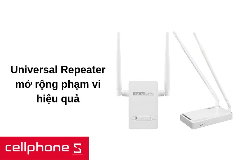 ính năng Universal Repeater mở rộng vùng phủ sóng một cách thuận tiện nhất