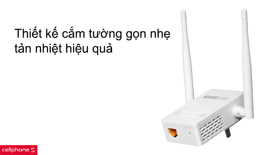 Thiết kế cắm tường gọn nhẹ cùng khả năng tản nhiệt hiệu quả