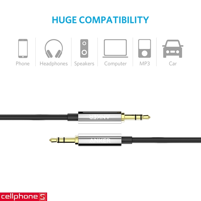 Cáp Anker SoundLine 3.5 mm Premium Auxiliary Audio Cable 2.4 m