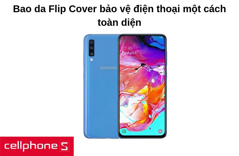 Samsung A70 với bao da Flip Cover bảo vệ một cách toàn diện nhất