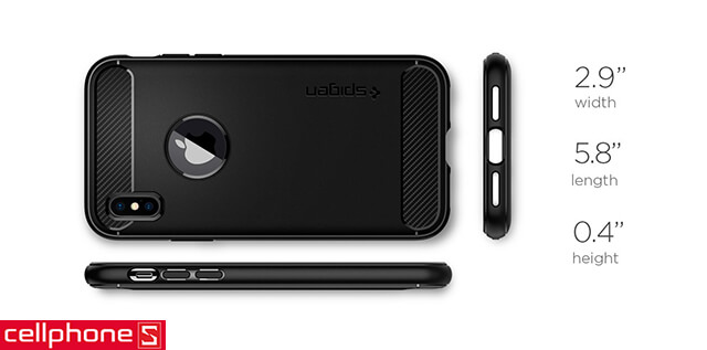 Ốp lưng cho iPhone XS Max - Spigen Case Rugged Armor Matte Black