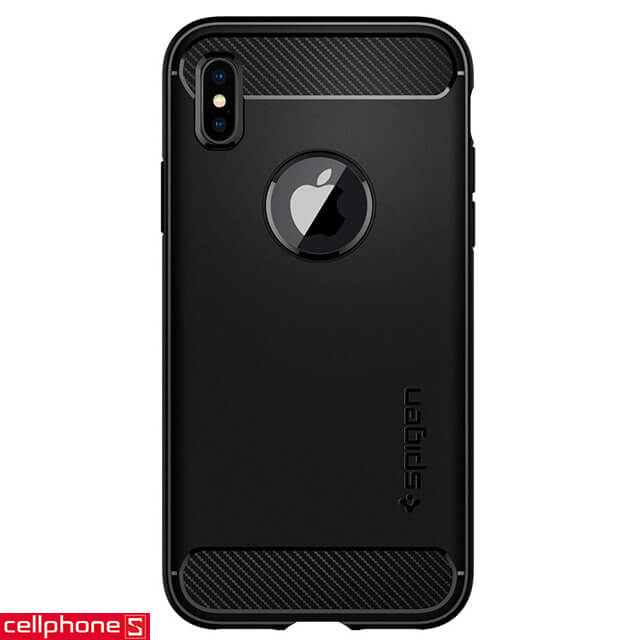 Ốp lưng cho iPhone XS Max - Spigen Case Rugged Armor Matte Black