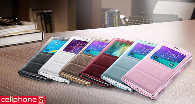Bao da cho Galaxy Note 4 - Samsung S-View Flip Cover