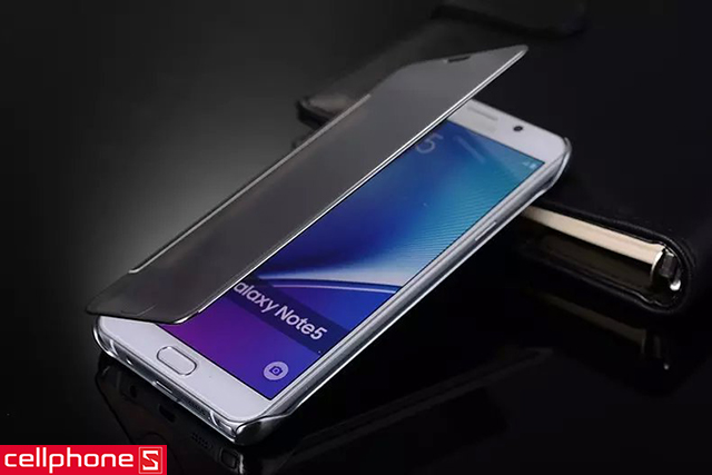 Bao da cho Galaxy Note 5 - Samsung Clear View Flip Cover