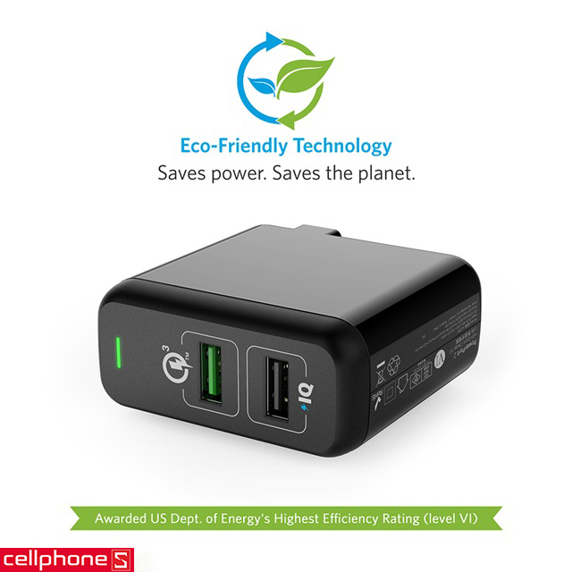 Sạc Anker PowerPort 2 hỗ trợ Quick Charge 3.0