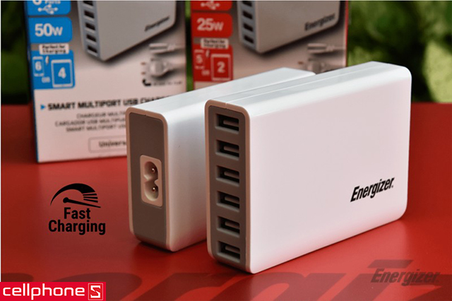 Sạc Energizer Hightech Smart Multiport 6 USB Charger USA6EEUHWH5