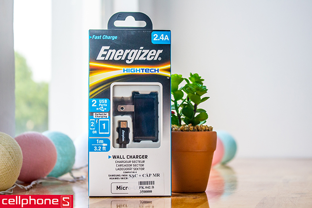 Sạc Energizer Hightech Wall Charger Micro USB 2.4 A ACA2BUSHMC3