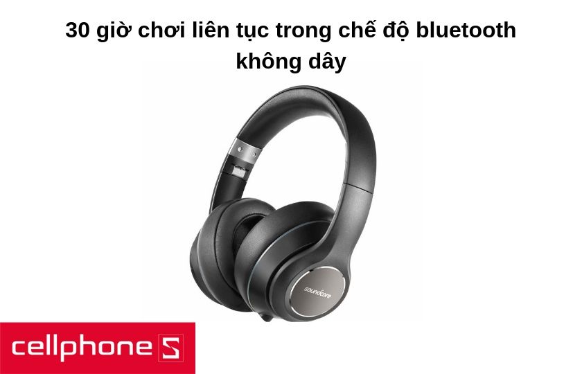 Tai nghe bluetooth Anker Life 2 cho bạn 30 giờ chơi liên tục trong chế độ bluetooth không dây