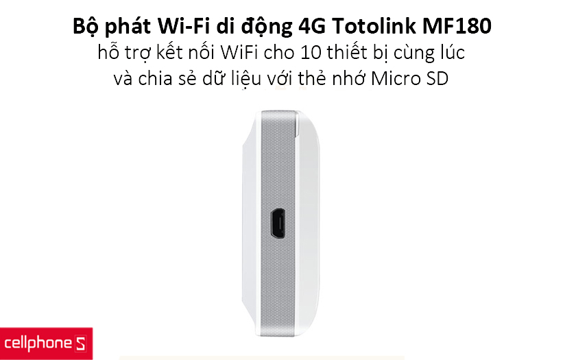 Hỗ trợ kết nối WiFi cho 10 thiết bị cùng lúc và chia sẻ dữ liệu với thẻ nhớ Micro SD