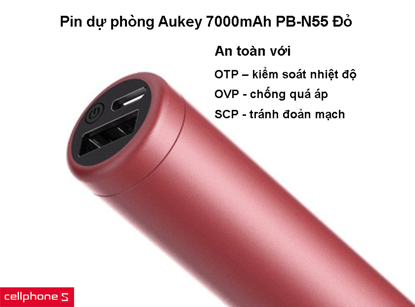 Pin Aukey có thiết kế đạt các tiêu chuẩn an toàn của quốc tế 