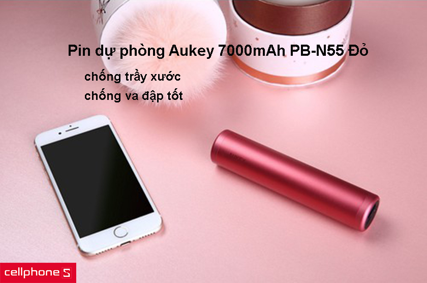 Pin dự phòng Aukey có khả năng chống trầy xước và va đập tốt