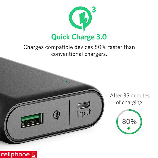 Pin dự phòng Anker PowerCore Speed 10000 hỗ trợ Quick Charge 3.0