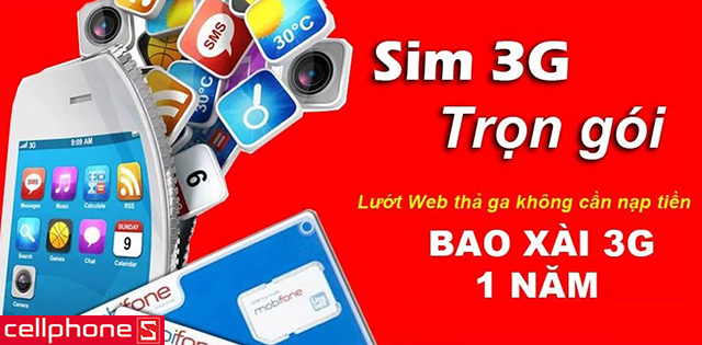 SIM 3G Mobifone miễn phí cả năm (F500)