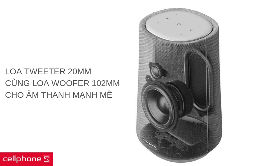 Âm thanh mạnh mẽ với công suất 50W mang lại trải nghiệm âm nhạc tuyệt vời