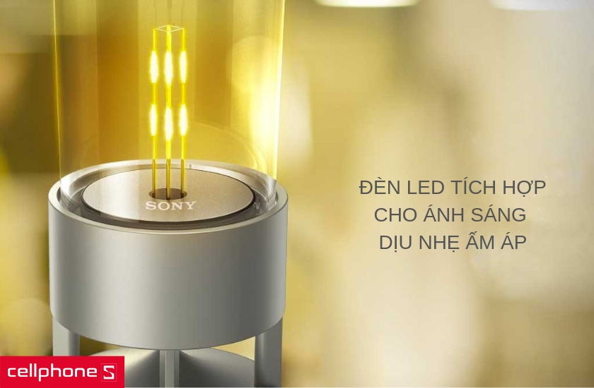 Bên trong là đèn LED dạng sợi tóc có khả năng điều chỉnh cường độ sáng