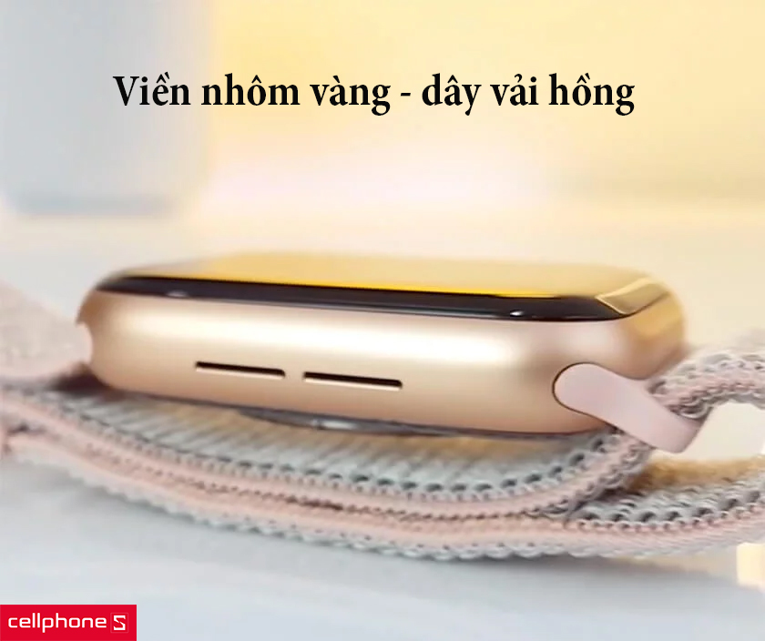 Apple Watch 4 40mm (GPS) viền nhôm vàng - dây vải hồng