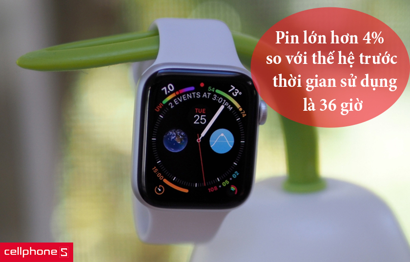 pin lớn hơn 4% so với thế hệ trước, cho thời gian sử dụng 36 giờ