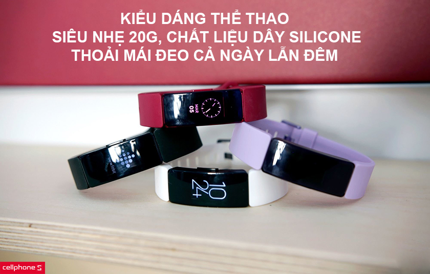 Fitbit Inspire HR được tạo nên từ sự kết hợp giữa thân silicon cao cấp và khóa nhôm chắc chắn