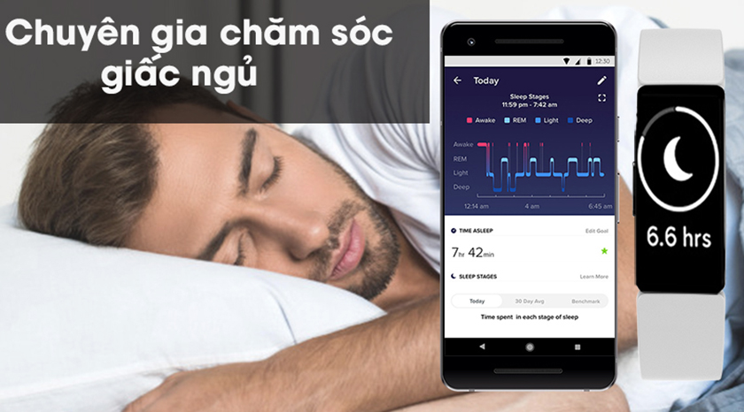 Theo dõi giấc ngủ chuyên sâu của Fitbit Inspire HR