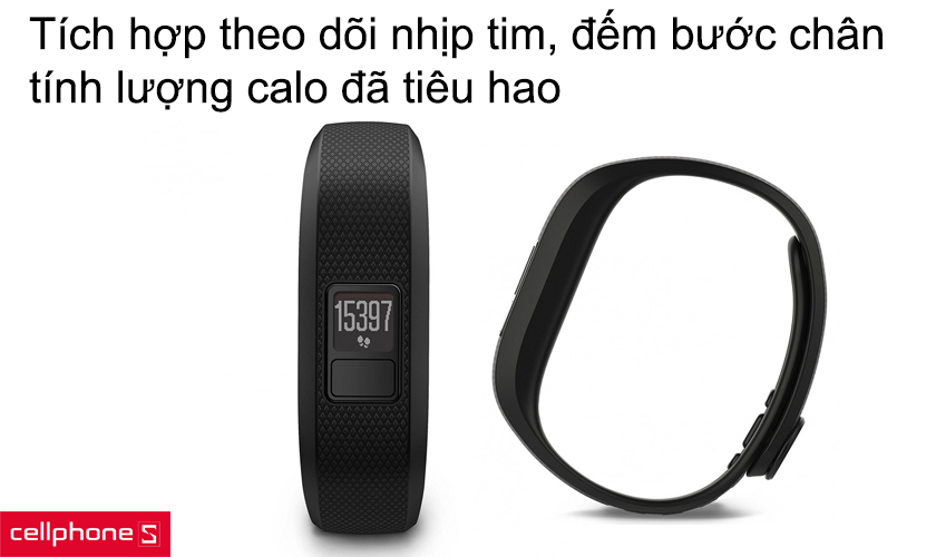Tích hợp theo dõi nhịp tim, đếm bước chân, tính lượng calo đã tiêu hao