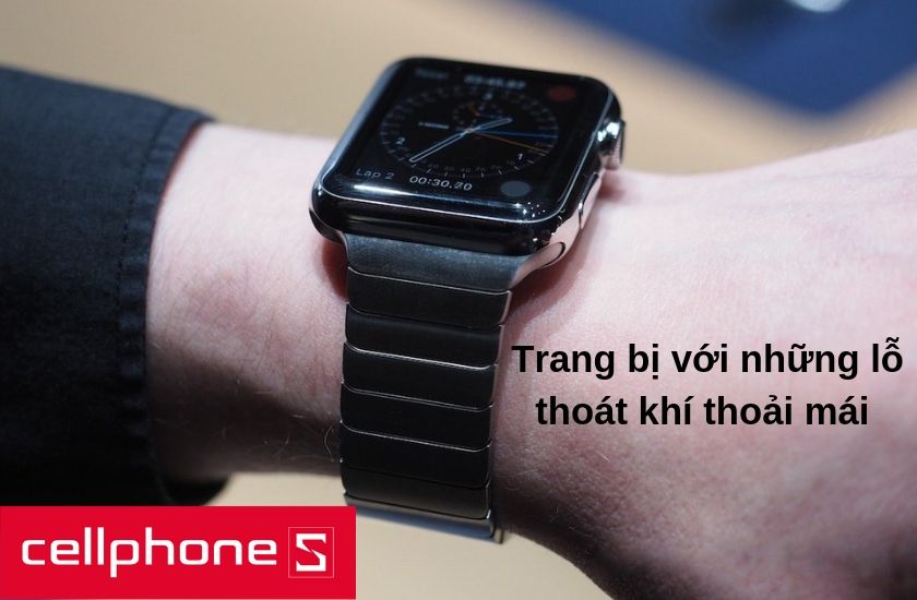 Chất liệu của dây là thép không gỉ nhưng khá nhẹ và vừa tay không tạo cảm giác khó chịu nhờ những lỗ thoát khí được thiết kế trên dây