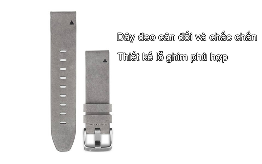 Dây đeo rộng 22mm và các lỗ ghim được thiết kế giàu tính thẩm mỹ và hiệu quả cao khi sử dụng