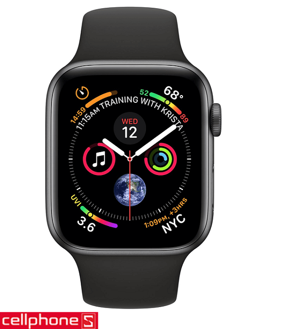 Đồng hồ thông minh Apple Watch 4 44mm (GPS) Space Gray Aluminum Case - Black Sport Band MU6D2