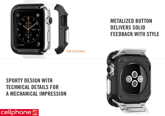 Ốp lưng cho Apple Watch Series 3/2/1 (42mm) - Spigen Rugged Armor Case