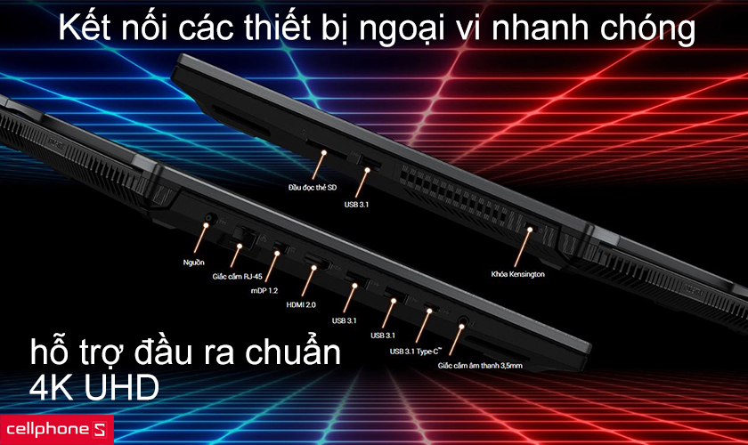 Kết nối các thiết bị ngoại vi nhanh chóng, hỗ trợ đầu ra chuẩn 4K UHD