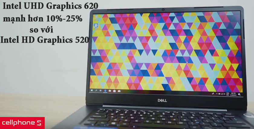 chip đồ họa Intel UHD Graphics 620 với ưu điểm ít tiêu thụ điện năng