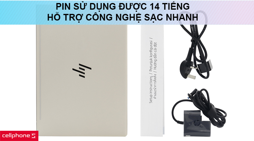 Pin sử dụng 14 tiếng hỗ trợ công nghệ sạc nhanh