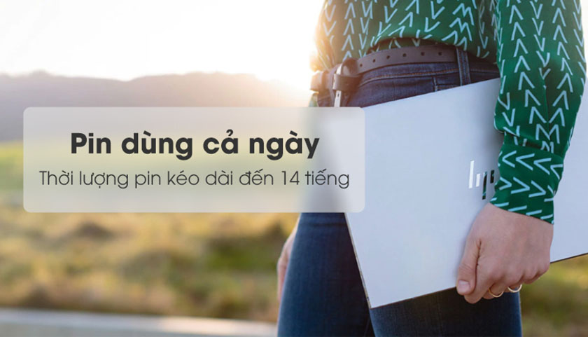 Dung lượng pin 52.3 Wh cho 14 giờ sử dụng và các tiện ích khác