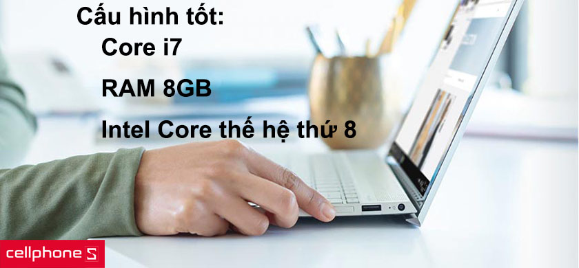 Hiệu năng tốt với chip Intel Core i7 thế hệ thứ 8