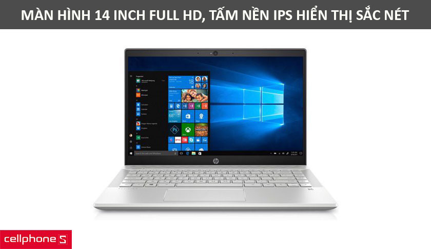 Màn hình 14 inch, độ phân giải Full HD hiển thị sắc nét