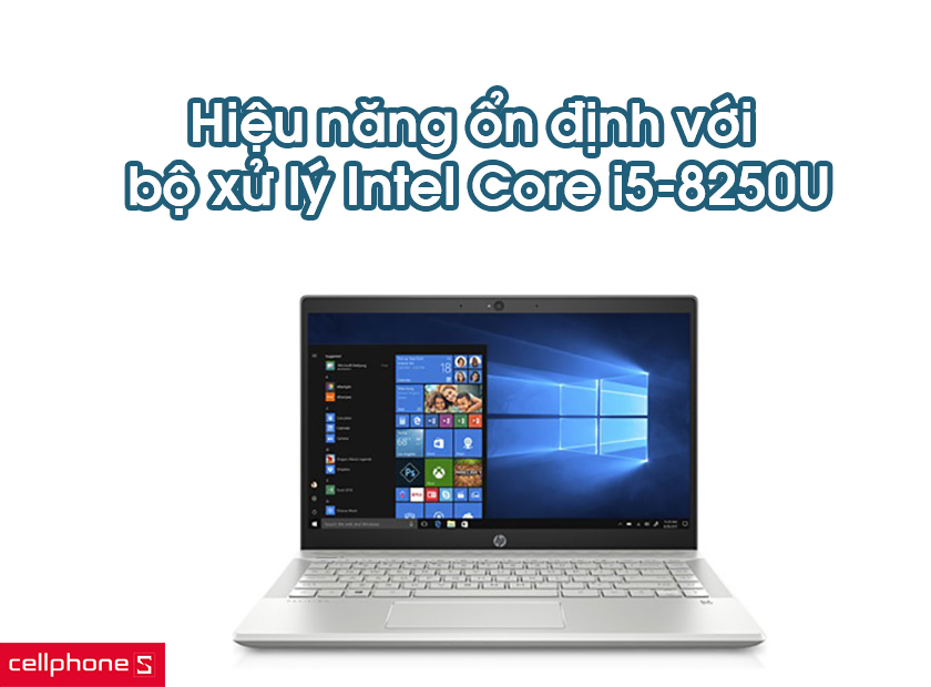 Hiệu năng ổn định với bộ xử lý Intel Core i5-8250U