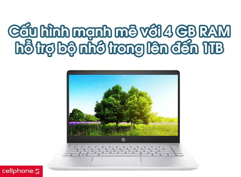 Cấu hình mạnh mẽ với 4 GB RAM và hỗ trợ bộ nhớ trong lên đến 1TB