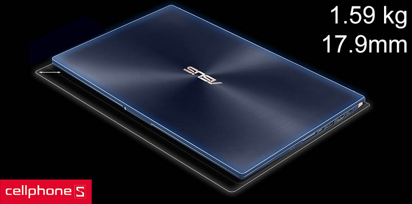 Laptop 15 inch gọn nhẹ, mỏng 17.9 mm, nặng 1.59 kg