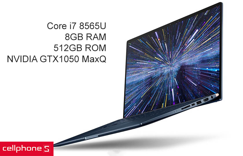 Hiệu năng mạnh mẽ với i7-8565U, 8GB RAM, 512GB bộ nhớ trong, card VGA 2GB rời