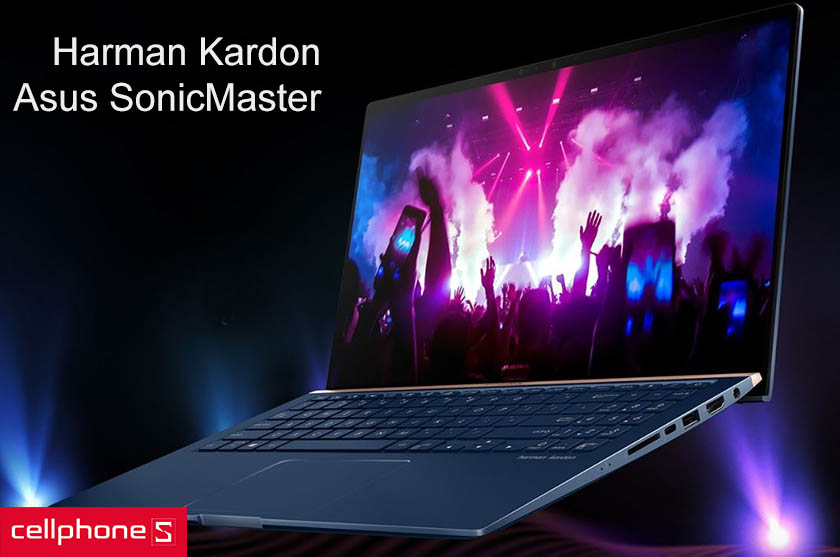 Máy được trang bị phần cứng âm thanh cao cấp Harman Kardon, kết hợp với Asus SonicMaster 