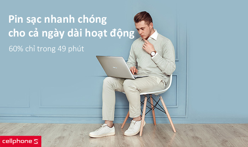 Máy tính xách tay Asus Vivobook S14 S430FA-EB070T có pin Lithium polymer có tuổi thọ dài hơn 