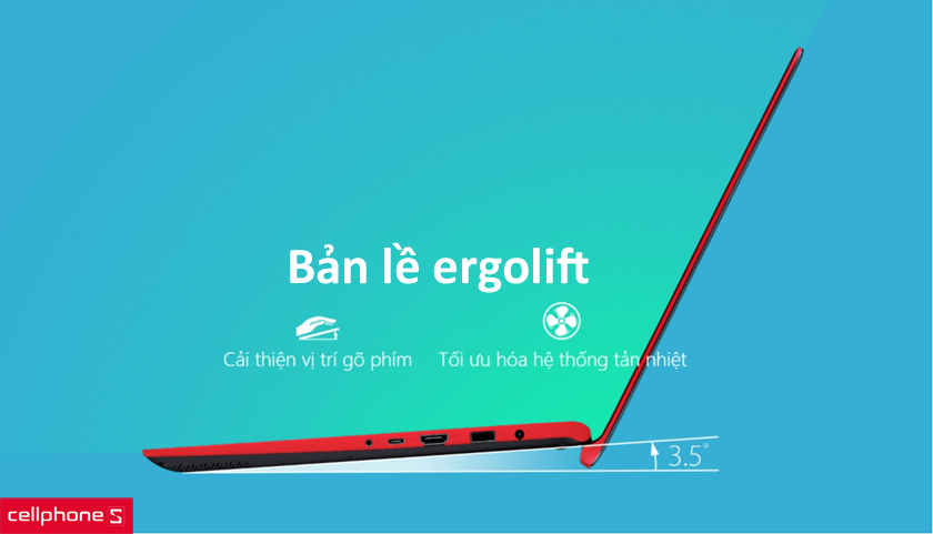 Asus Vivobook S14 S430FA-EB070T có một thiết kế bản lề vô cùng độc đáo
