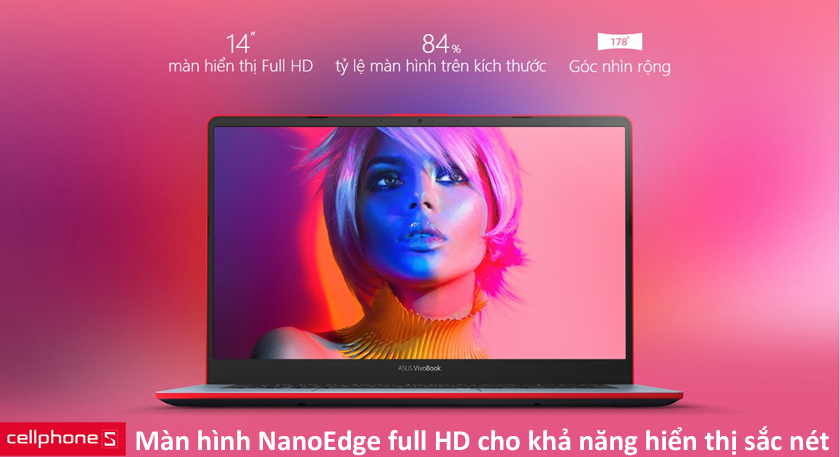 Asus Vivobook S14 S430FA-EB070T là dòng laptop Vivobook đầu tiên sở hữu màn hình NanoEdge viền mỏng 3 cạnh