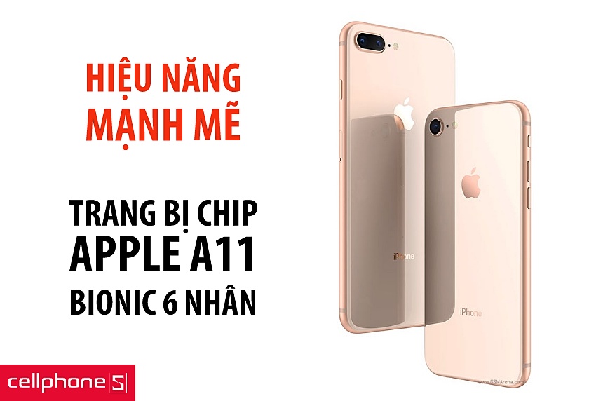 Hiệu năng mạnh mẽ và nhanh chóng từ chip Apple A11 Bionic 6 nhân