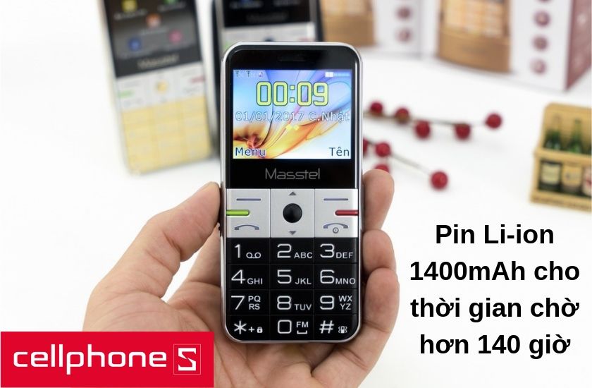 Trang bị pin Li-ion cực tốt với dung lượng 1400mAh cho thời gian chờ hơn 140 giờ