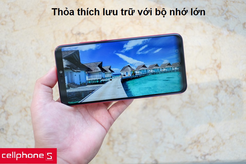 Thỏa thích lưu trữ với bộ nhớ trong lên đến 64GB