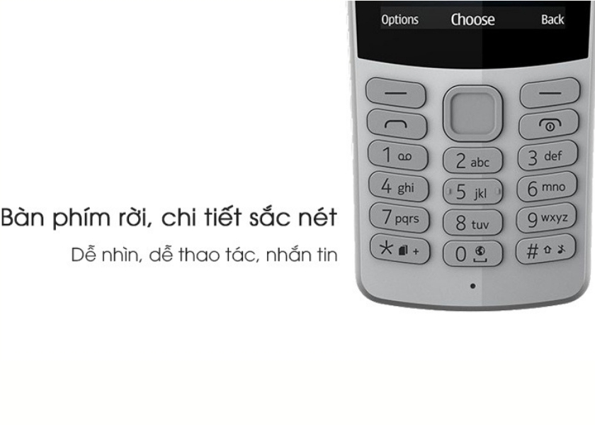 Nokia 210 có bàn phím cấu tạo rời với chi tiết sắc nét