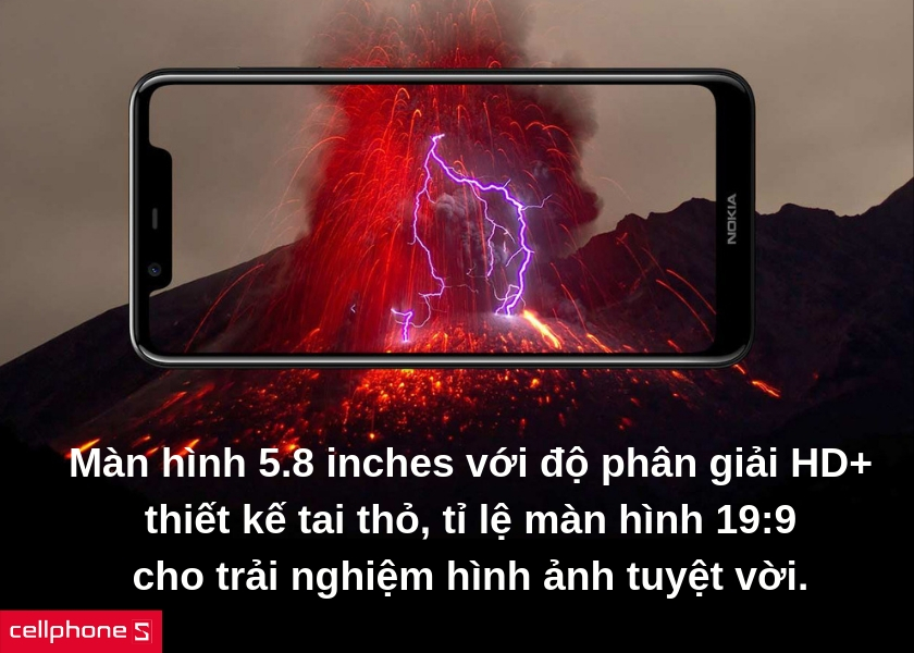 màn hình 5.8 inch HD+ cho trải nghiệm thị giác tuyệt vời